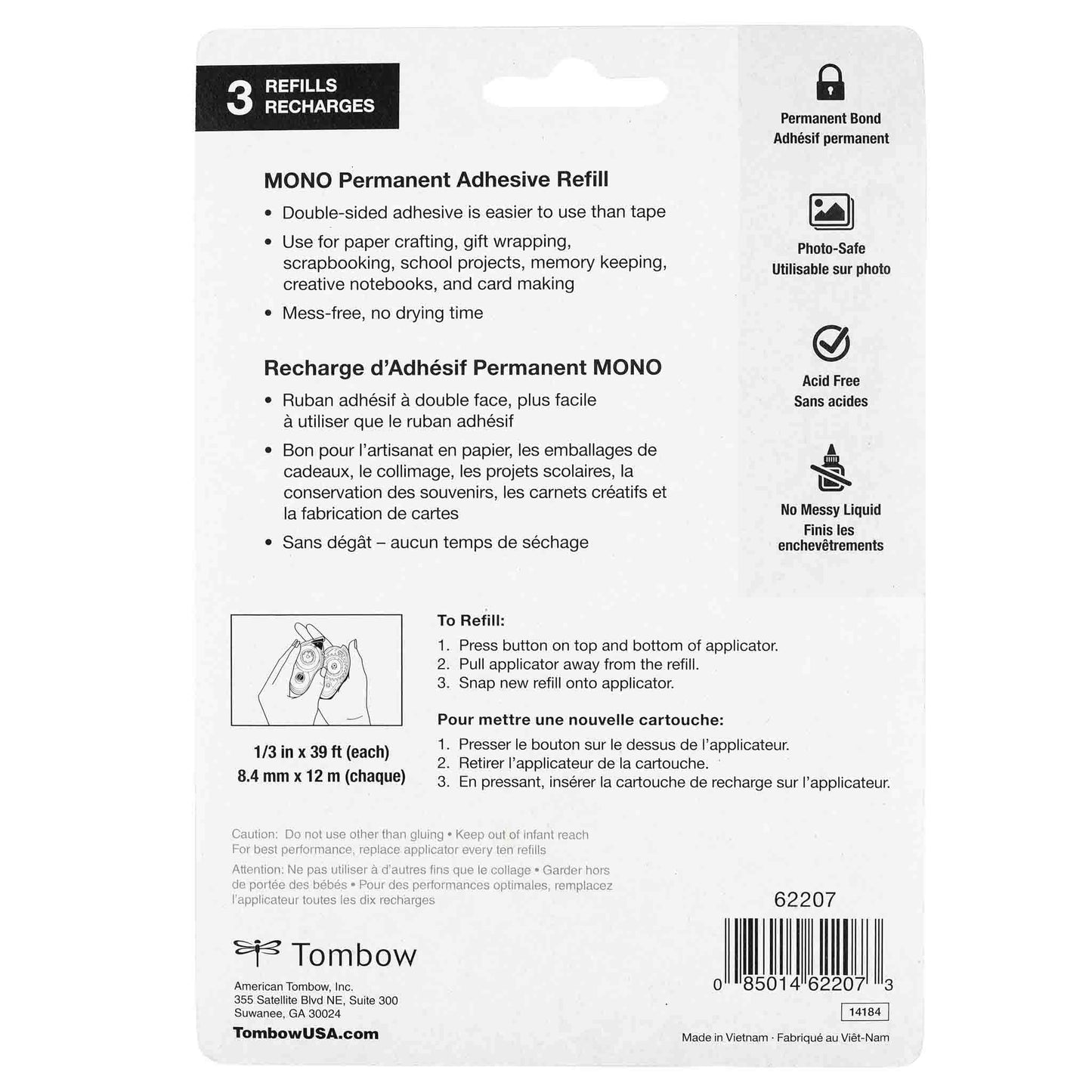 MONO Permanent Adhesive Refill - 3-Pack