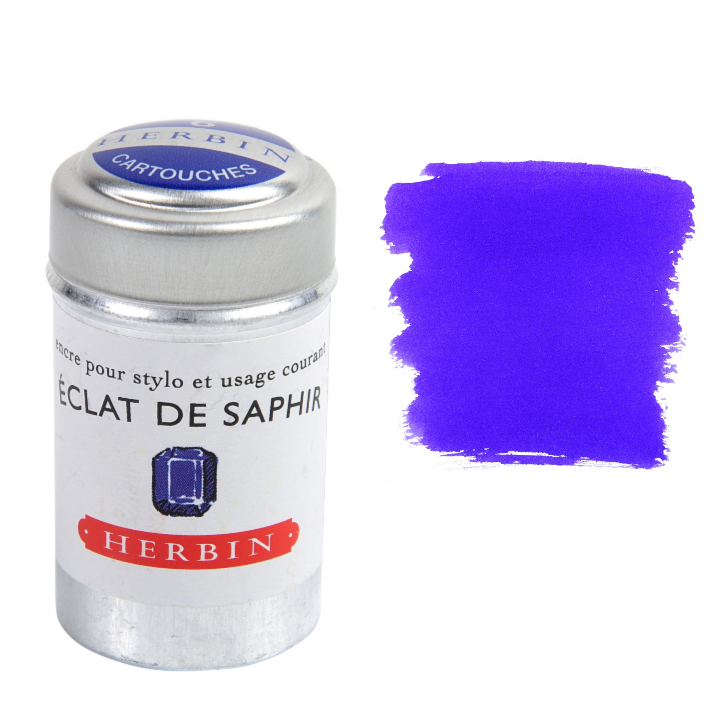 Bleu des Profondeurs (Deep Sea Blue) Fountain Pen Ink Cartridges - Tin of 6