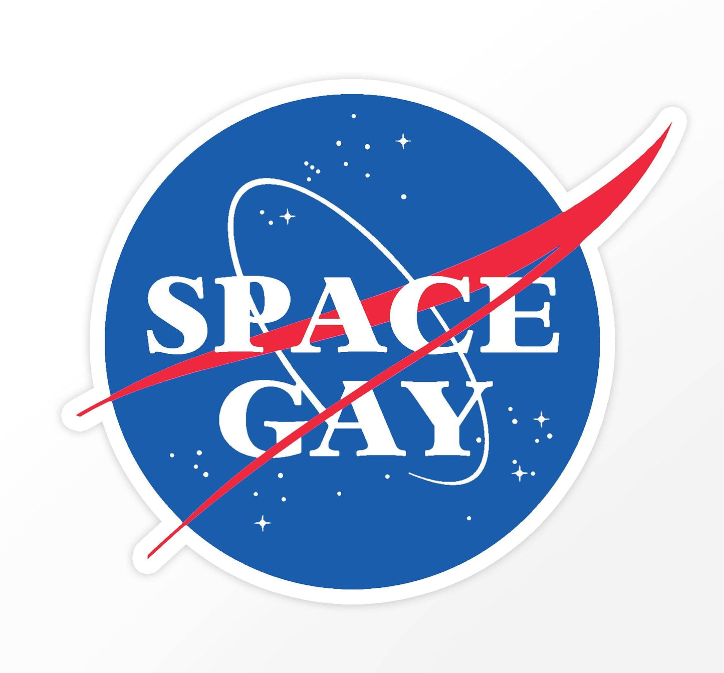 Space Gay sticker 3" x 2.5" - Gay Lesbian Queer Pride LGBT O