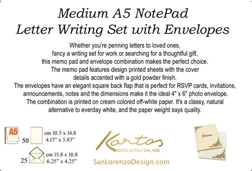 Peacock A5 Notepad Writing Set
