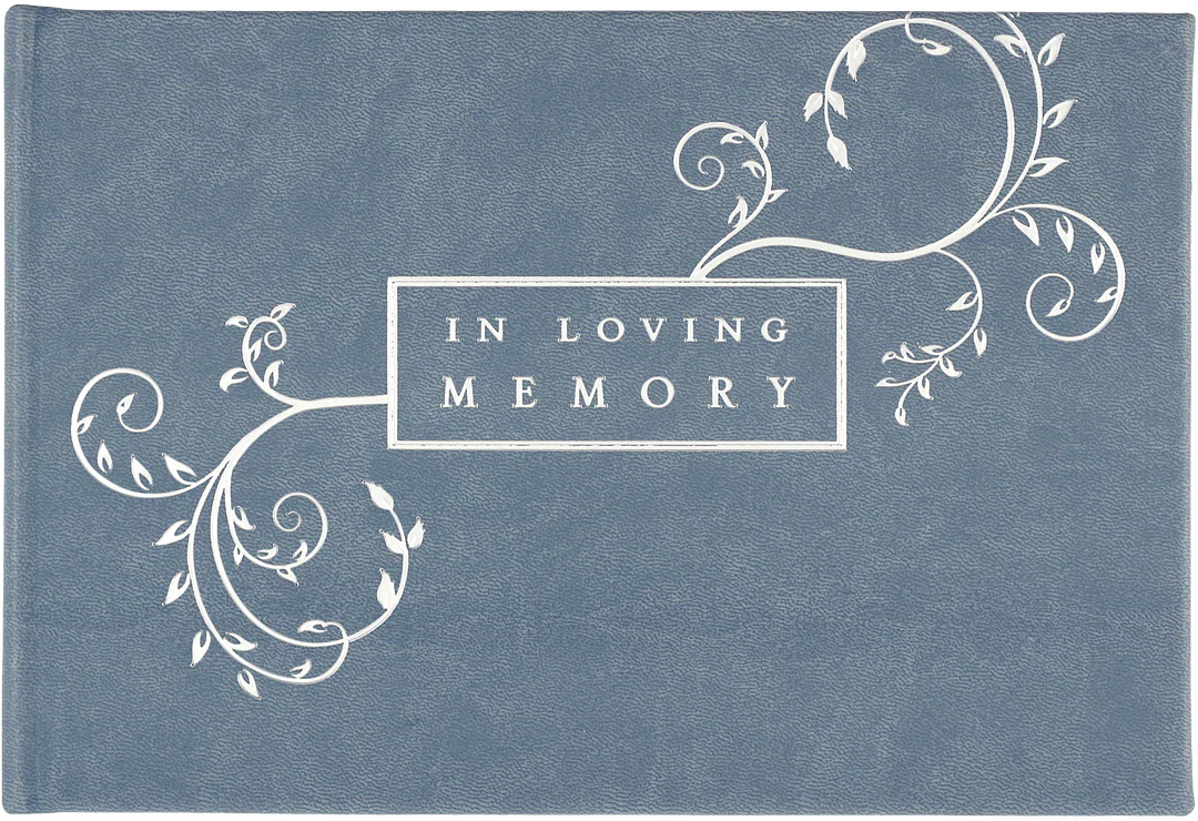In Loving Memory Guest Book - Blue