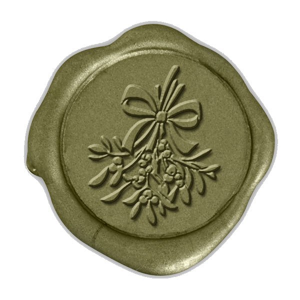 Mistletoe Christmas Wax Seal Stamp with Black Wood Handle #6542