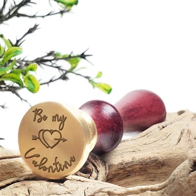 Be My Valentine Wax Seal Stamp with Burgundy Wood Handle #D702