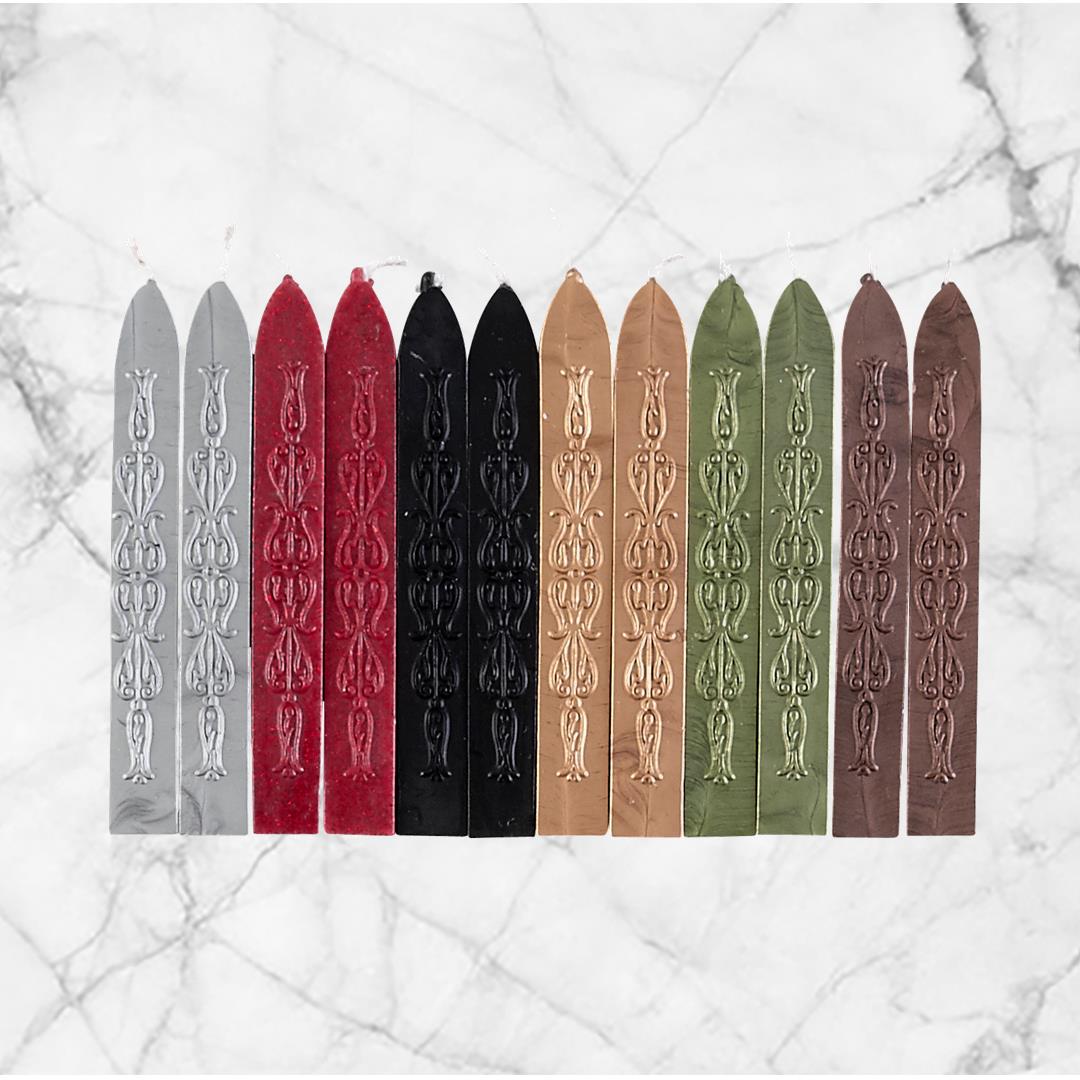 Gothic Premium Sealing Wax Assortment 12PK Saver Pack- Flexible & Mailable