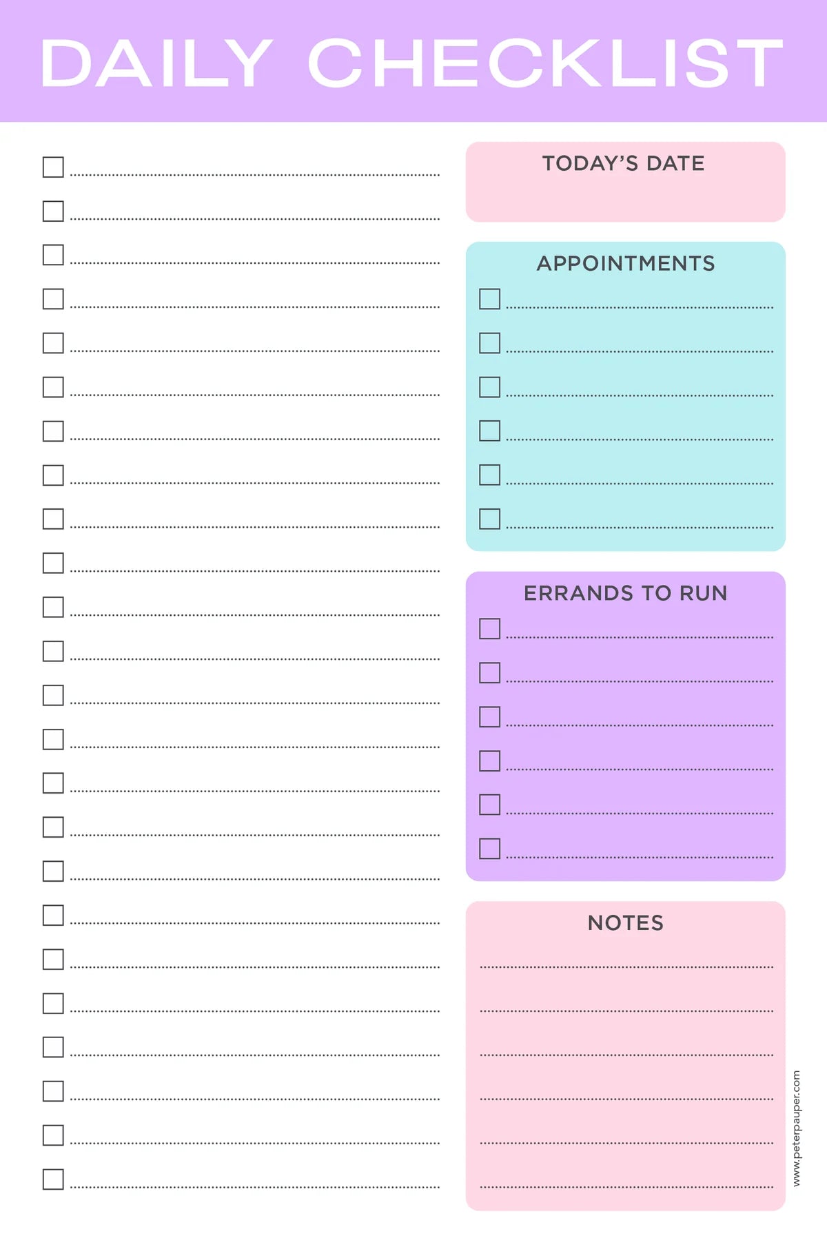Daily To-Do Pastel Notepad