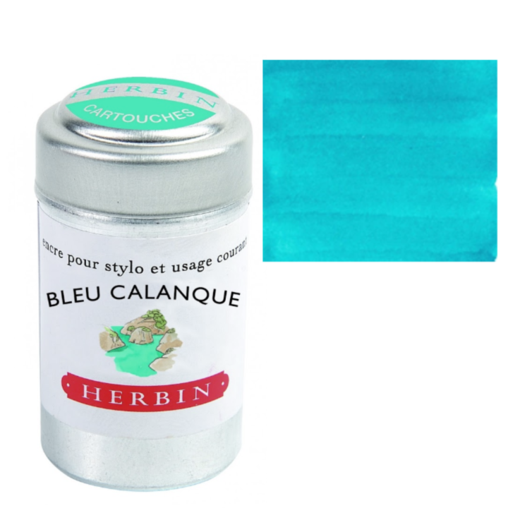Bleu Pervenche (Perriwinkle)Fountain Pen Ink Cartridges - Tin of 6