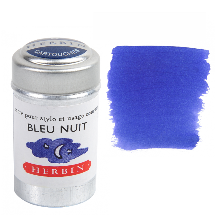 Bleu des Profondeurs (Deep Sea Blue) Fountain Pen Ink Cartridges - Tin of 6