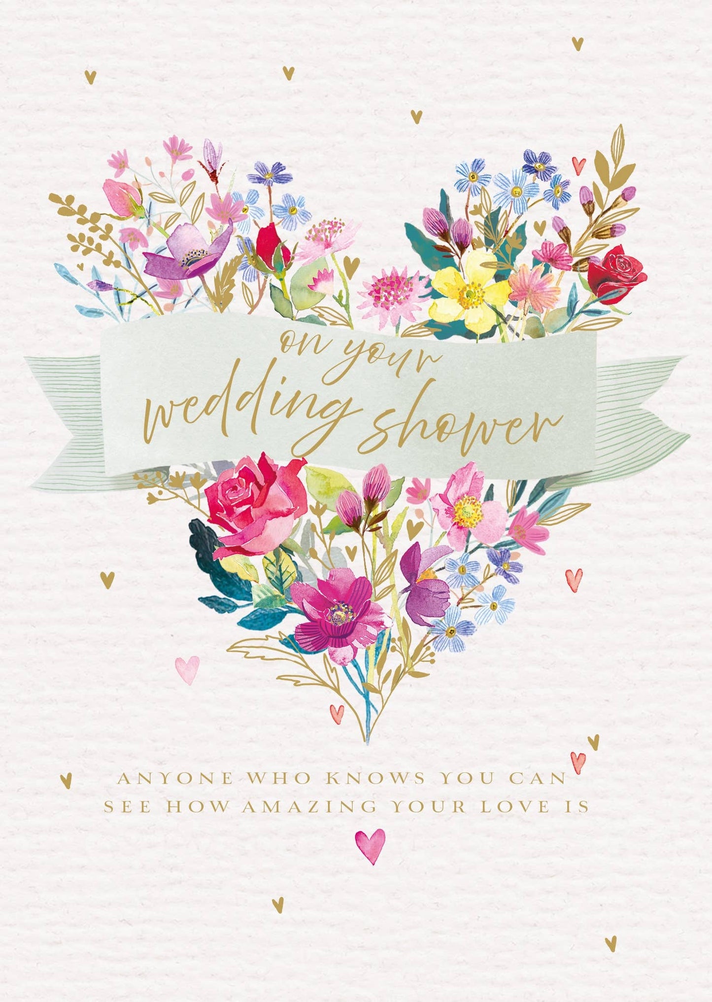 WEDDING SHOWER FLOWER HEART GREETING CARD LING