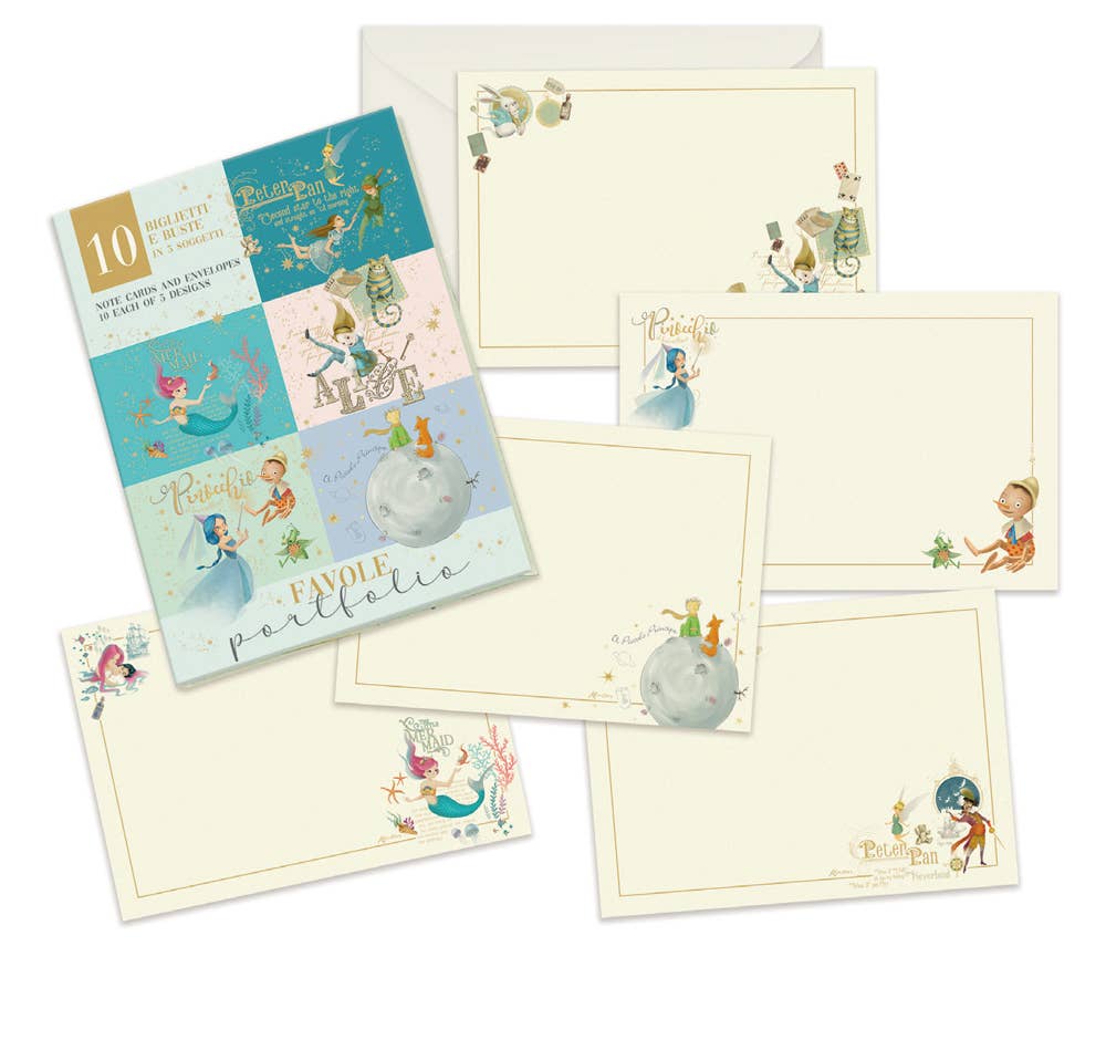 Portfolio Cards Large Size, Note Cards, Italian Stationery: PEACOCK