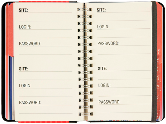 Large Print Internet Address & Password Logbook