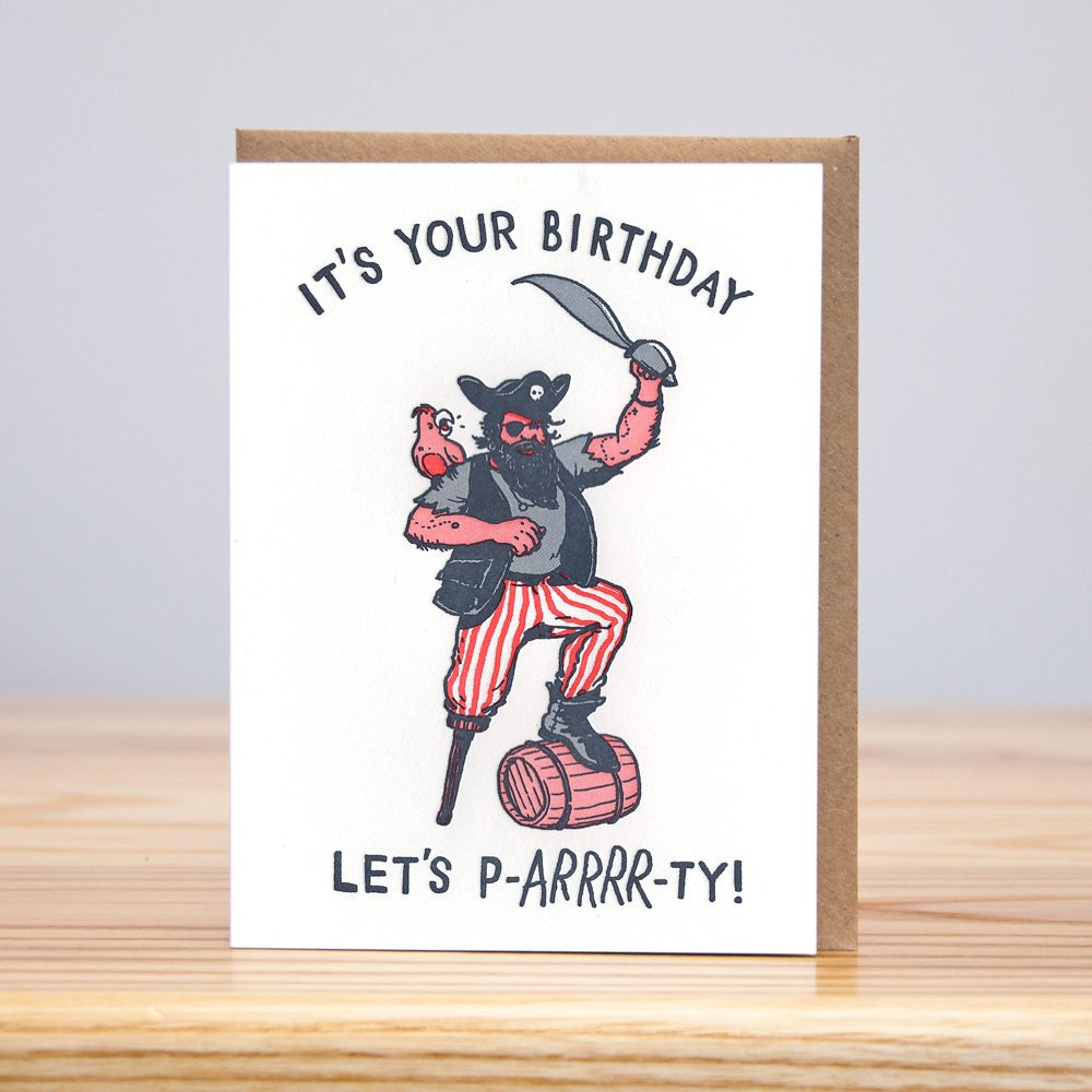 Pirate Let's Party (Letterpress)