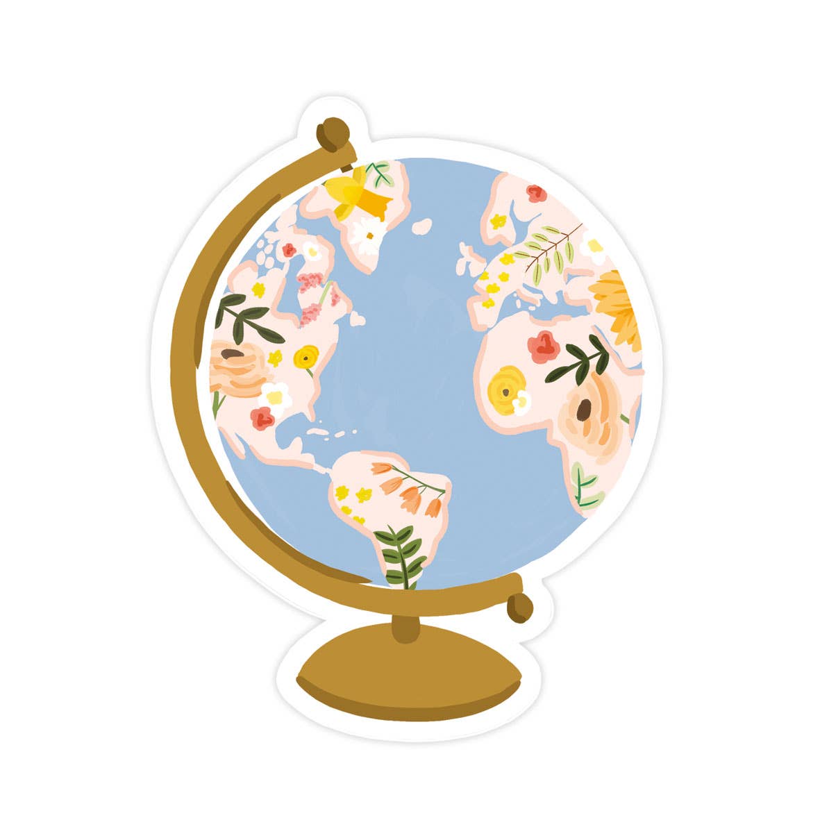 Floral Globe Sticker