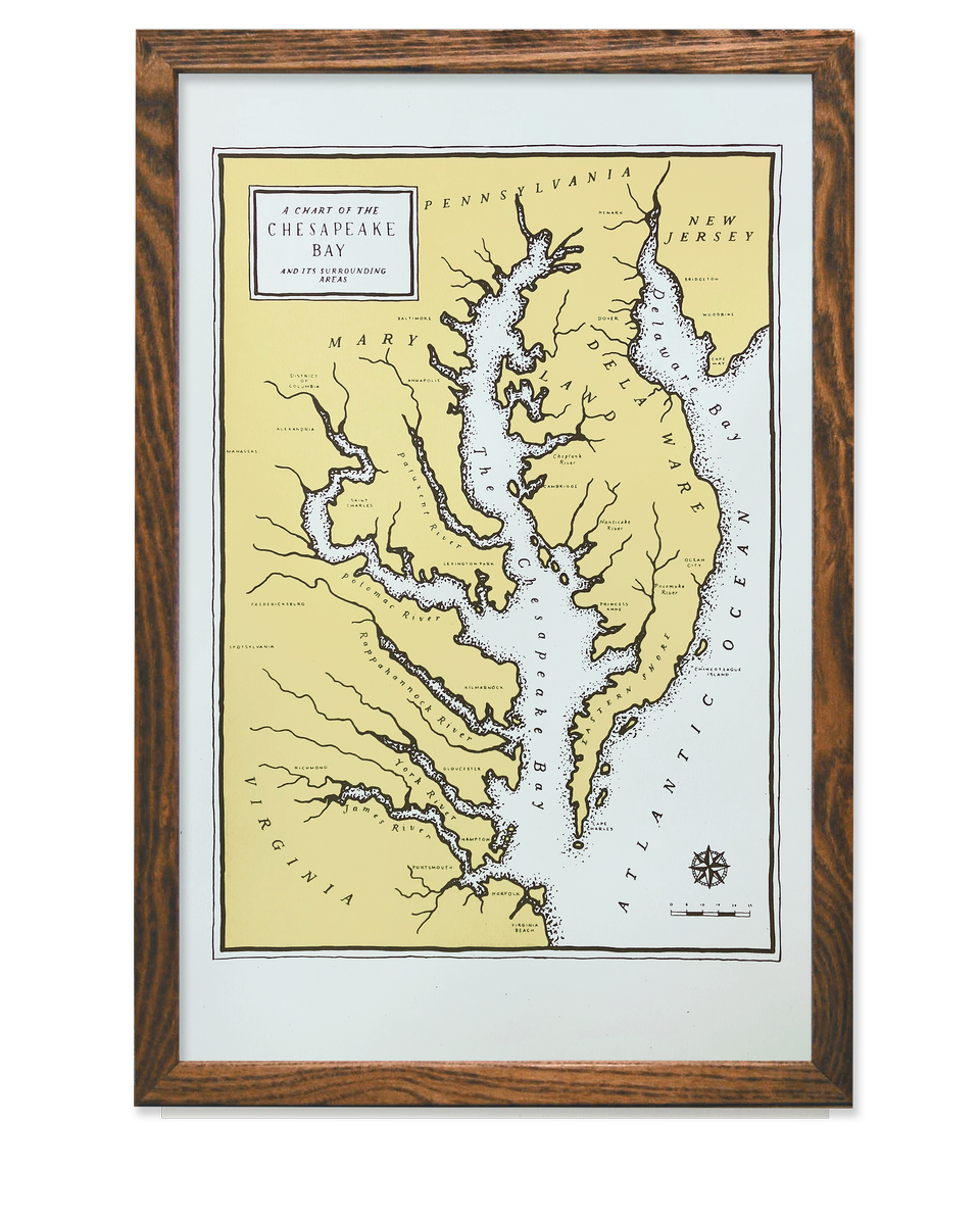 Chesapeake Map Art Print
