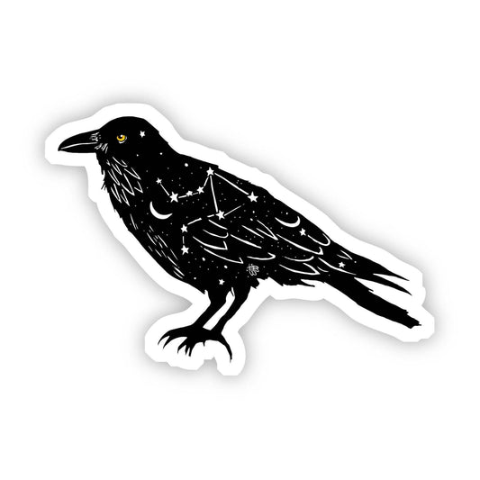 Black Bird with Stars Sticker