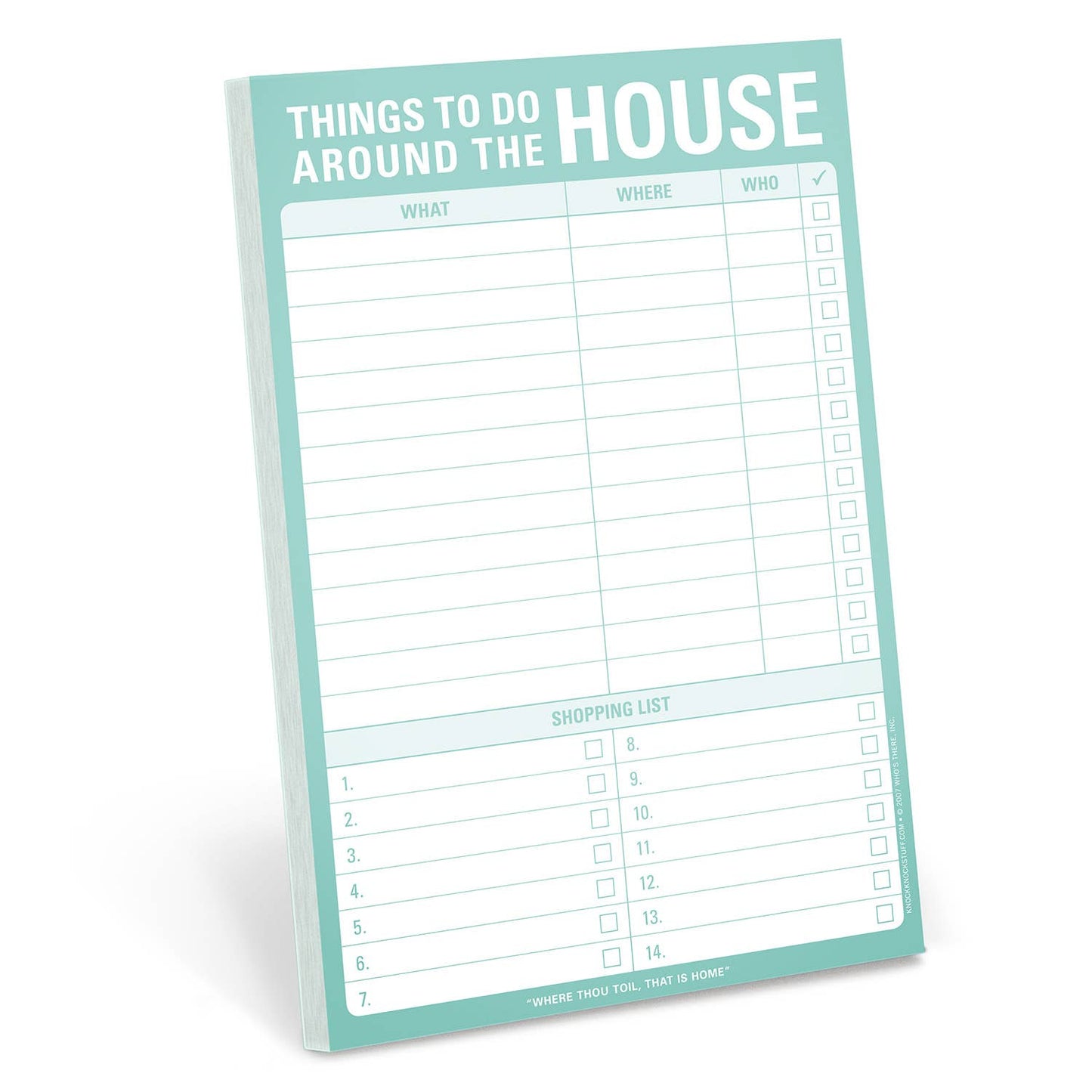 Things to Do Around the House Pad with Magnet (Teal)