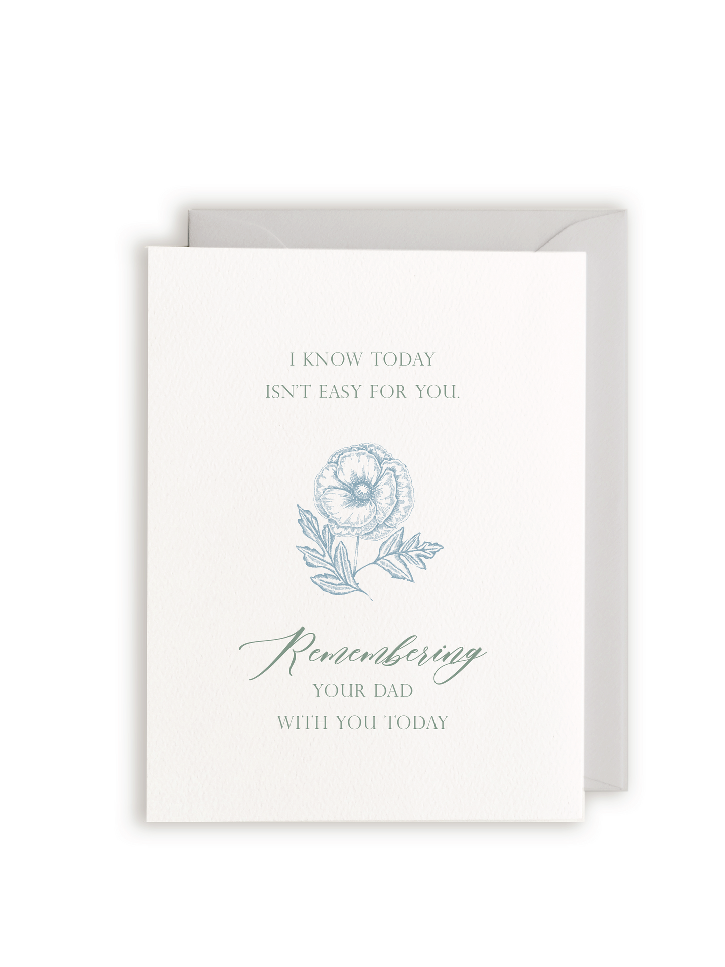Remembering Your Dad With You Today Letterpress Greeting Car