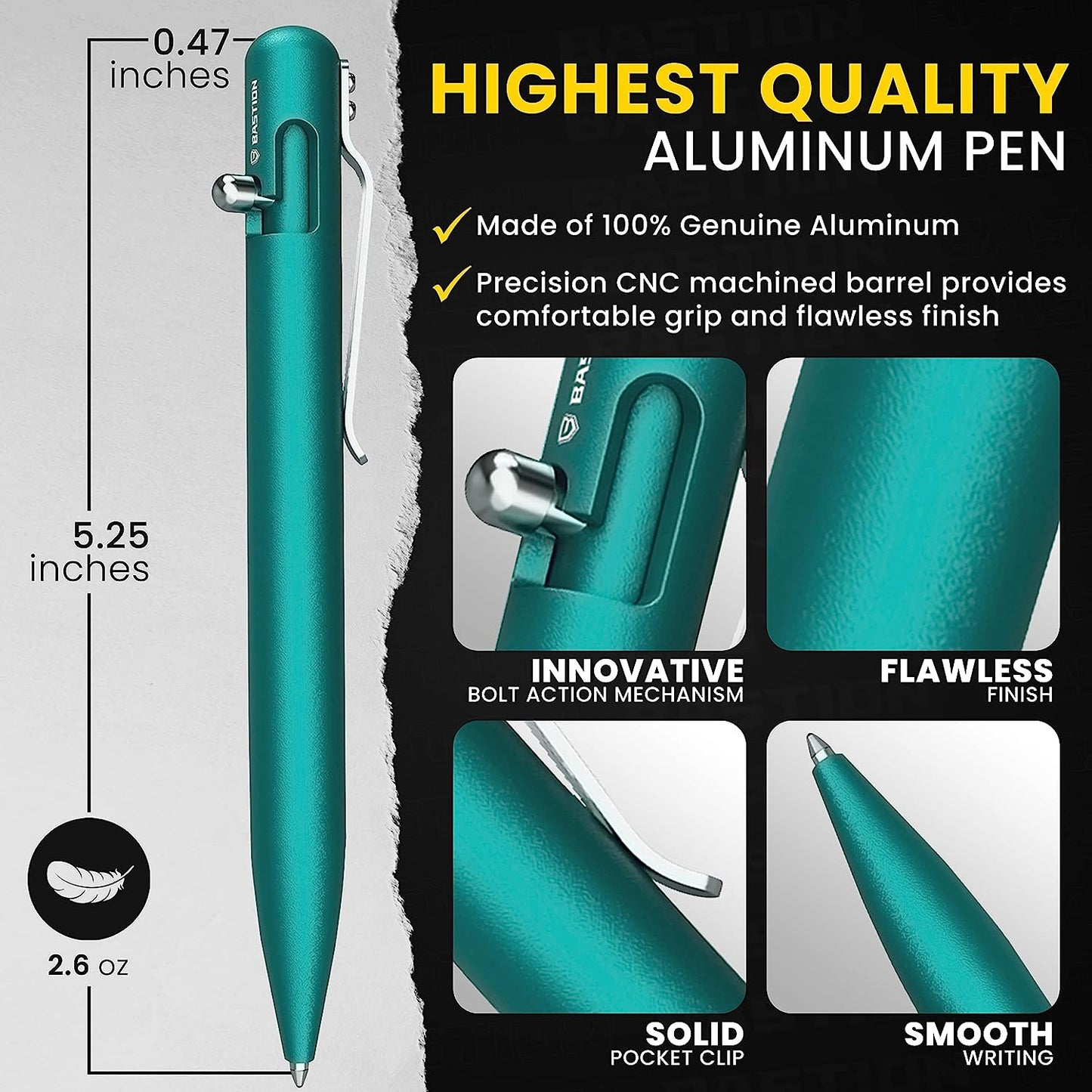 Aluminum - Bolt Action Pen by BastionĀ® by Bastion Bolt Action Pen