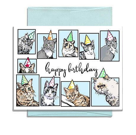 Cats in Hats Birthday Card