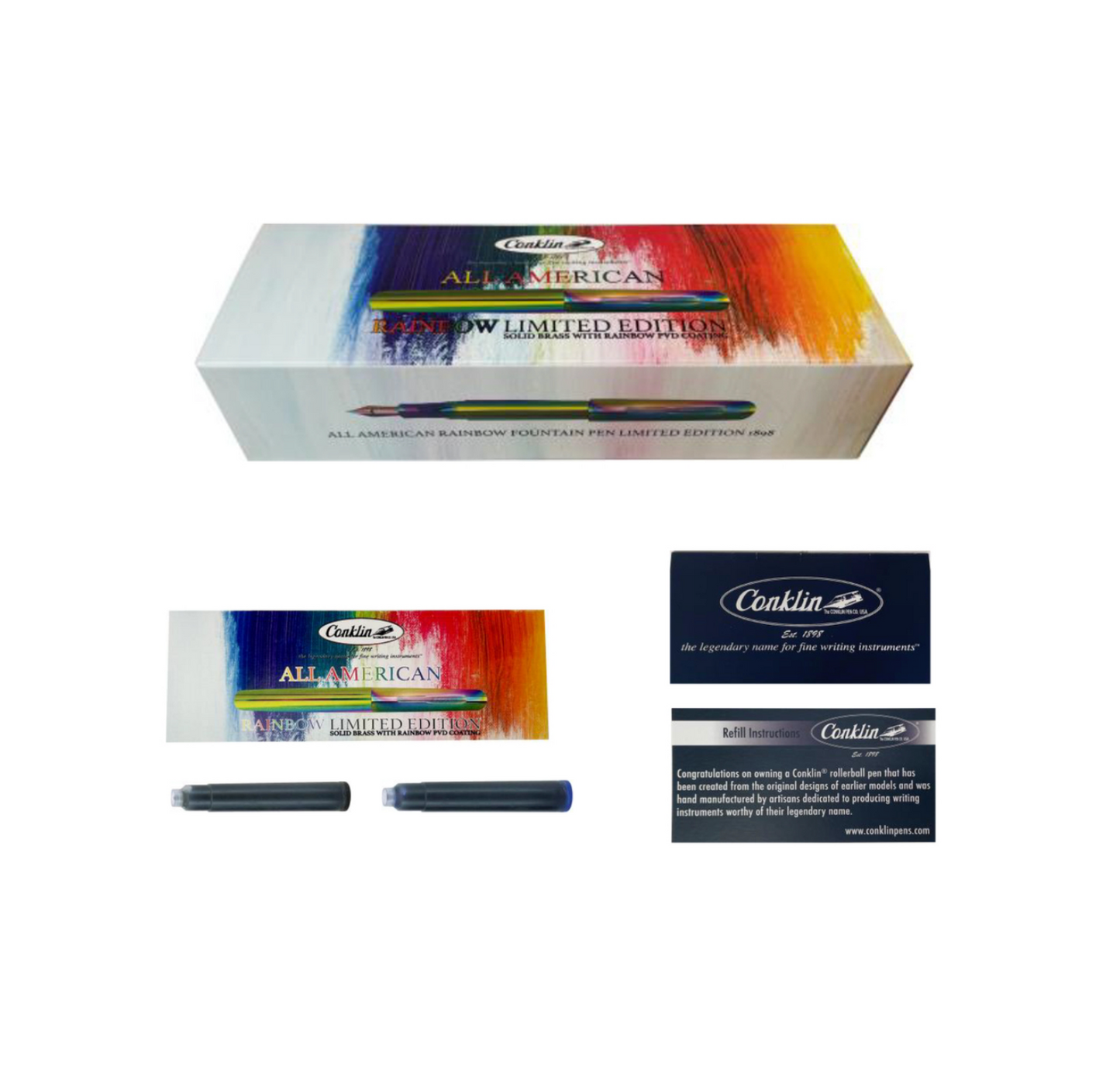 Conklin All American Rainbow Limited Edition Fountain Pen 1898