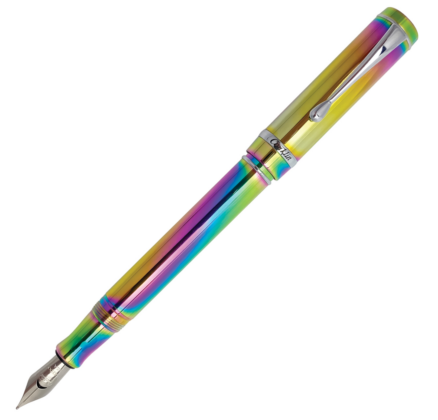 Conklin Duragraph Special Edition PVD Rainbow Fountain Pen w/ JoWo Nib