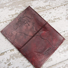 Extra Large World Map 14x11 Handmade Leather Journal by Soothi