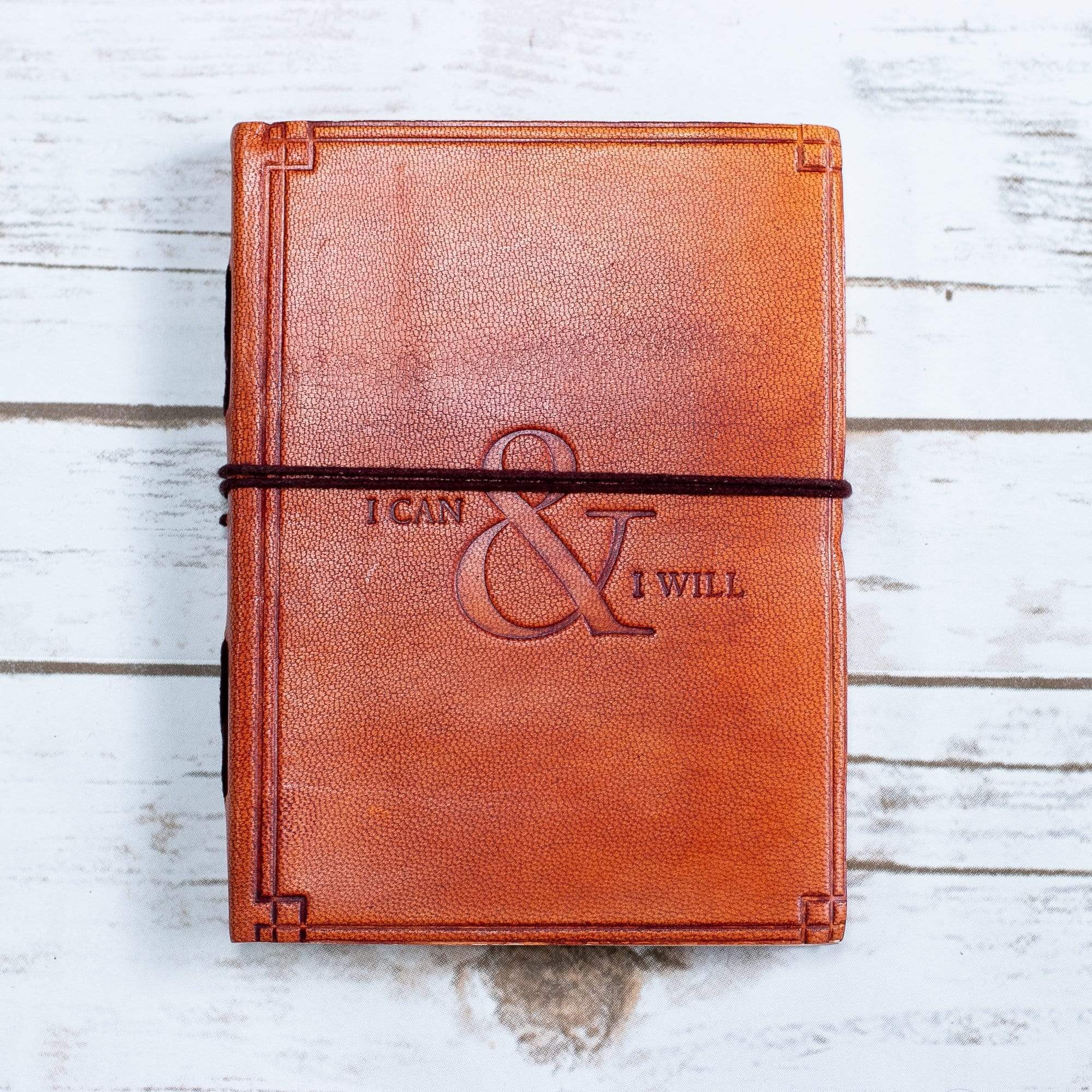 I Can And I Will Quote Leather Journal - 7x5 by Soothi