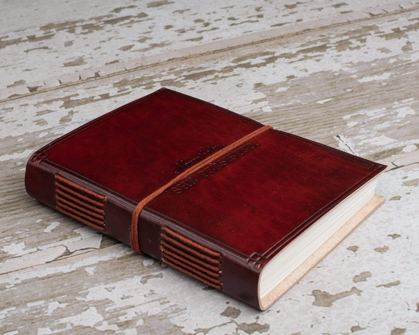 She Persisted Quote Leather Journal - 7x5 by Soothi