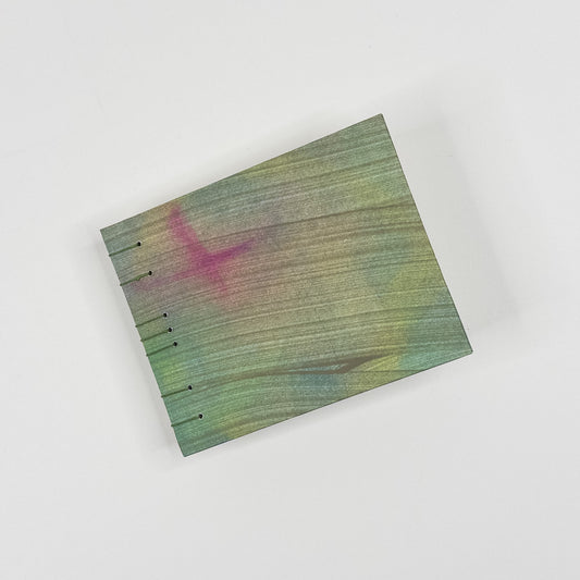Coptic Stitch Handmade Book - Green & Pink