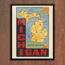 Michigan Retro Style State Map Print