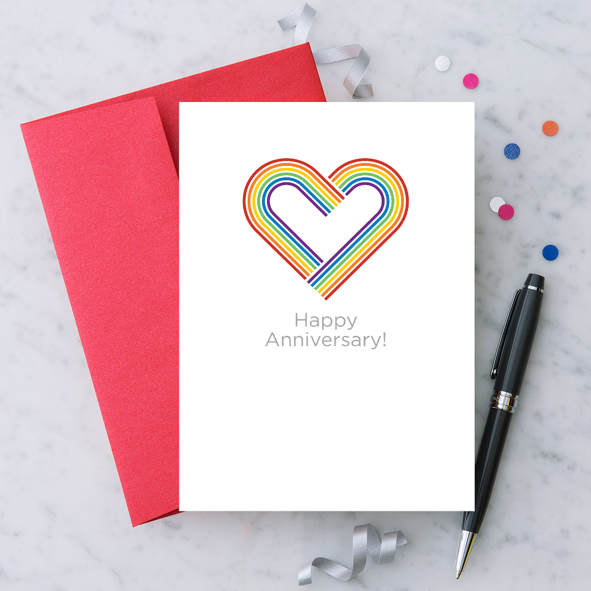 LG24 - "Happy Anniversary" Rainbow Heart