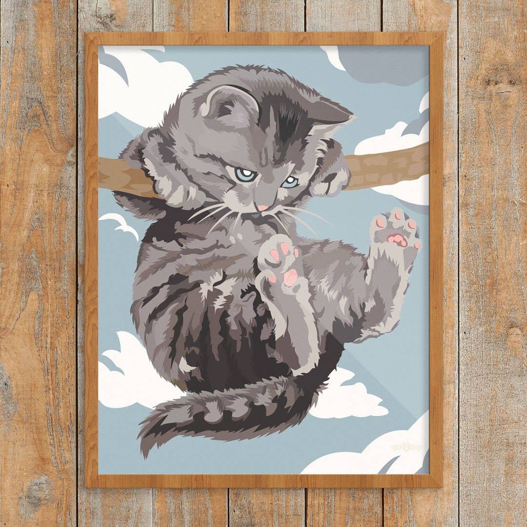 Hang In There Cat Paint By Number Style Print