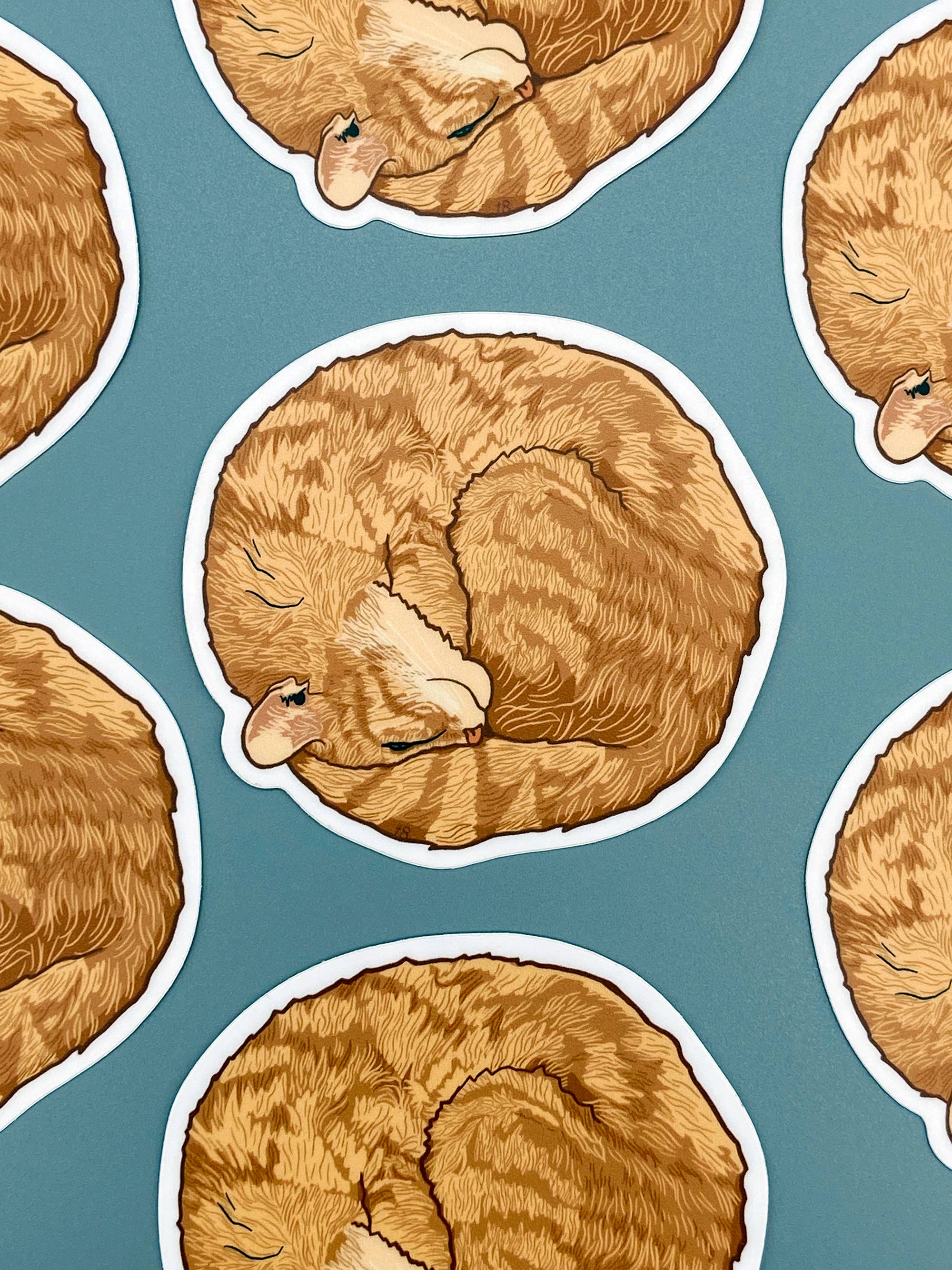 Vinyl Decal - Orange Circle Kitty