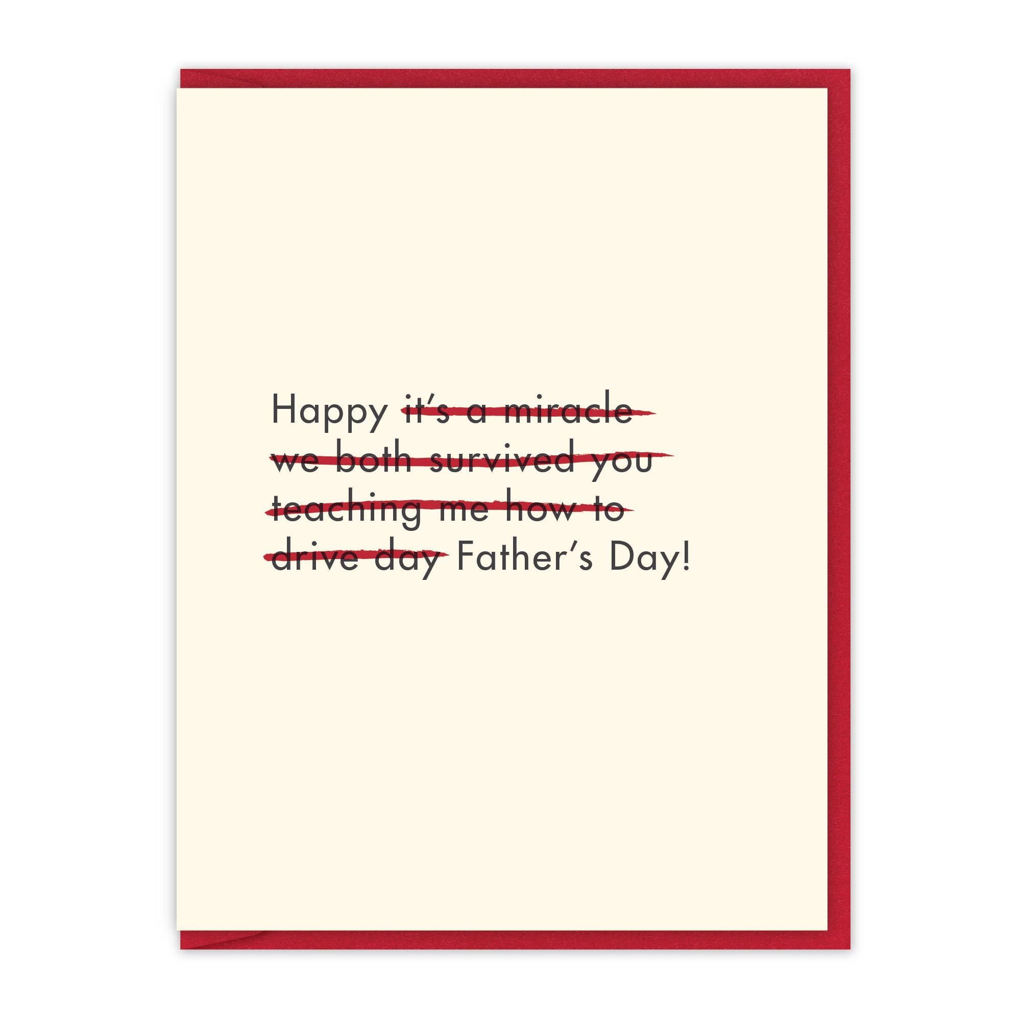 We survived you teaching me to drive | Father's Day Card
