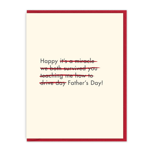 We survived you teaching me to drive | Father's Day Card