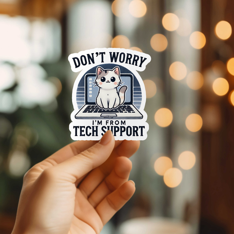 Funny Tech Support Vinyl Sticker