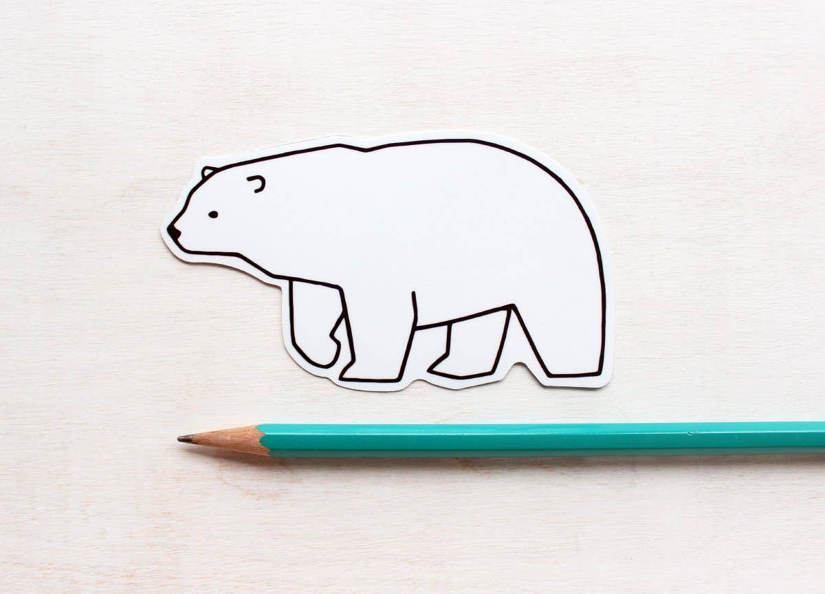 Polar Bear Sticker, Vinyl Animal Art Sticker
