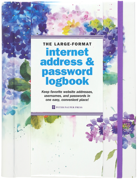 Hydrangeas Large-Format Internet Address & Password Logbook