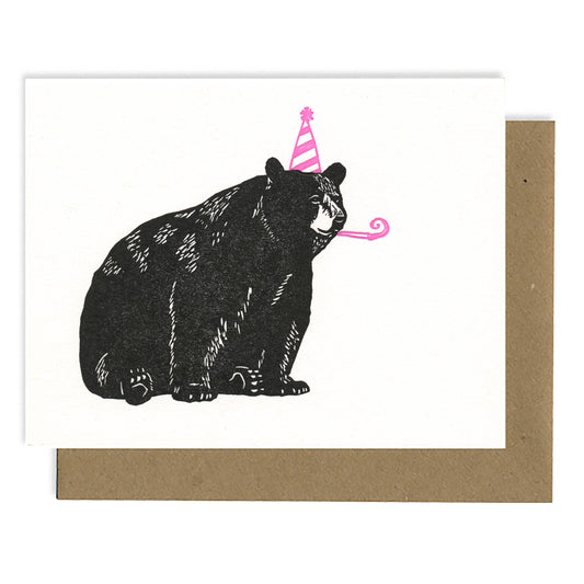 Bear Birthday LETTERPRESS CARD
