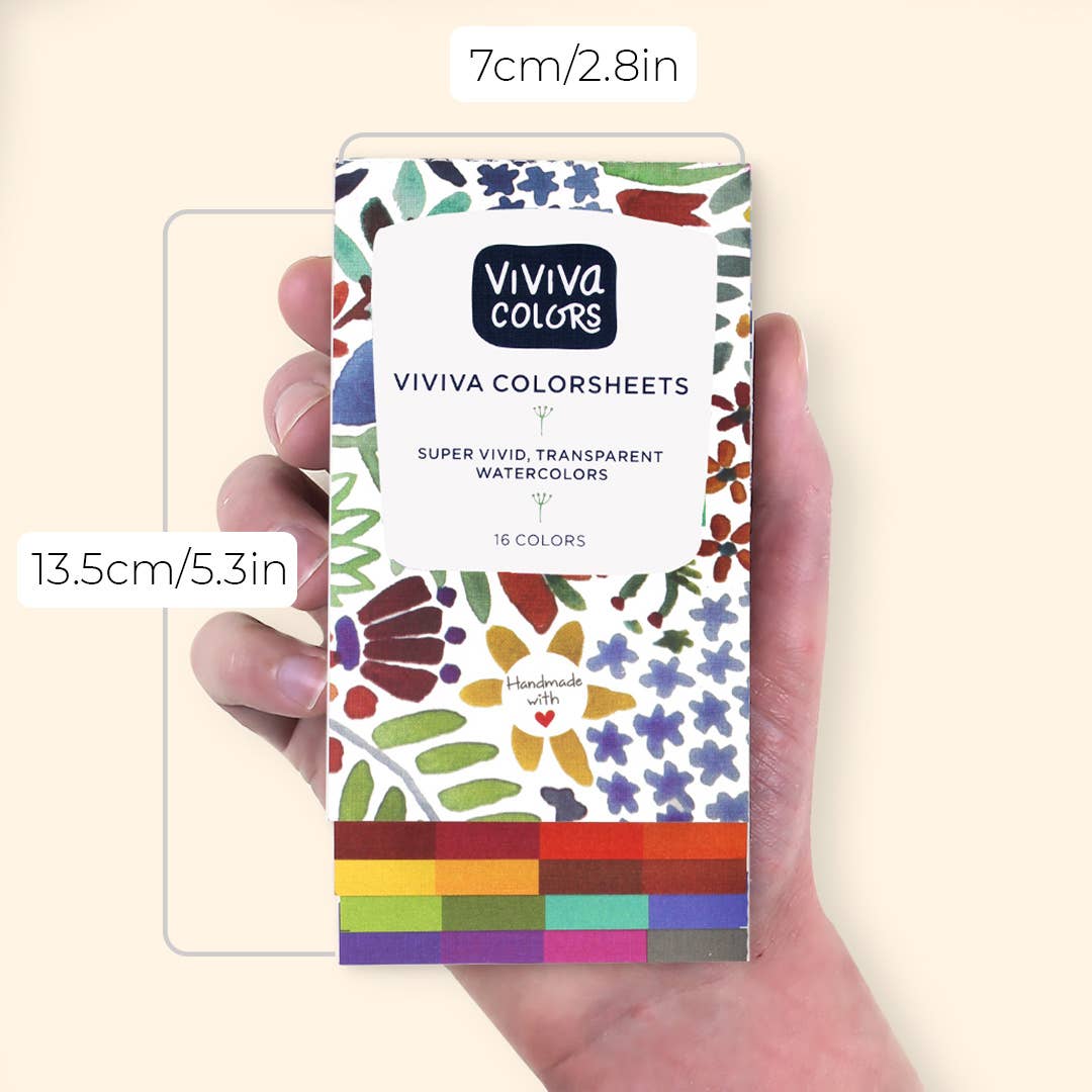 Watercolor Sheets - 16 Handmade Watercolors