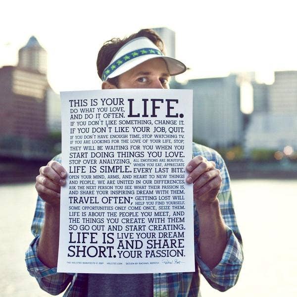 12" x 16" Holstee Manifesto Poster: Single flat poster