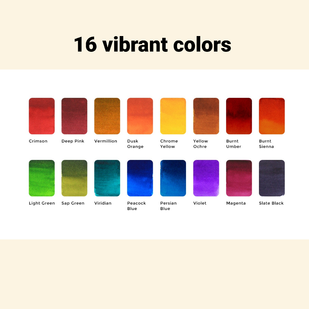 Watercolor Sheets - 16 Handmade Watercolors