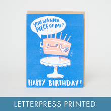 Yolked Birthday Cake Punny Letterpress Greeting Card