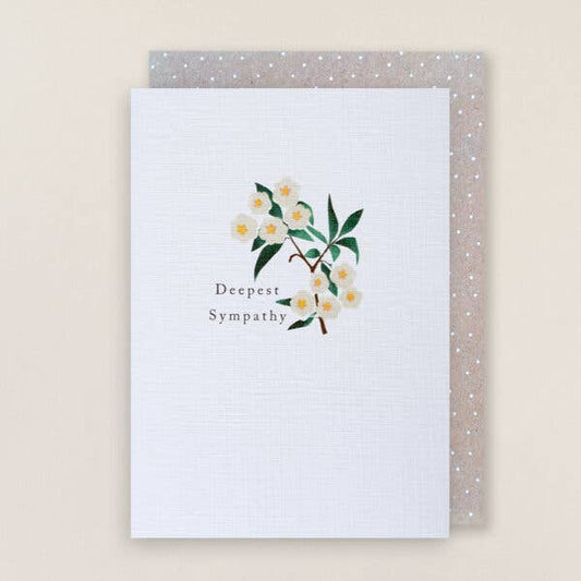 SYMPATHY FLOWER BRANCH GREETING CARD L. DARRINGTON