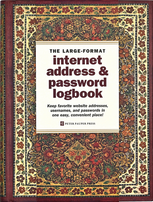 Gilded Floral Large-Format Internet Address & Password Logbook