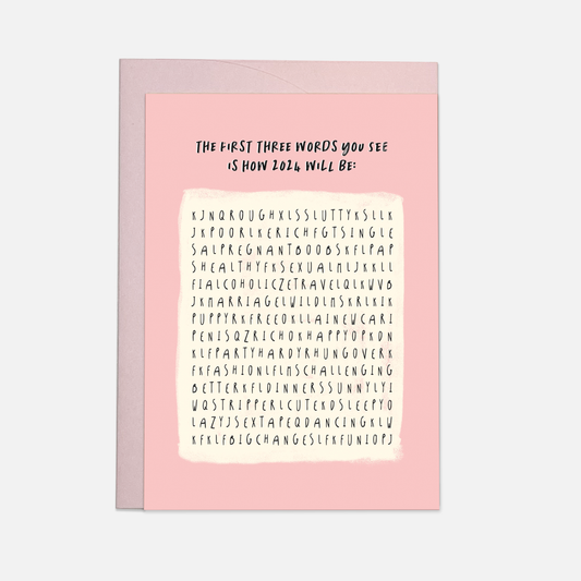 First 3 words greeting card: Double folded