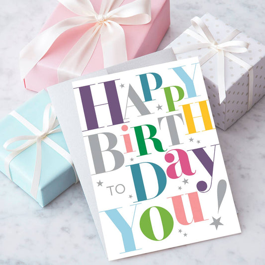 Happy Birthday Elegant Type Greeting Card
