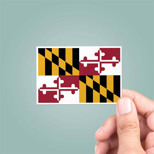 Maryland MD State Flag Sticker Vinyl Decal: 3"