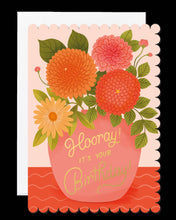 BIRTHDAY VASE FLOWERS GREETING CARD RICICLE