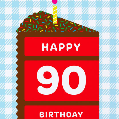 Happy 90 Cake Birthday Card