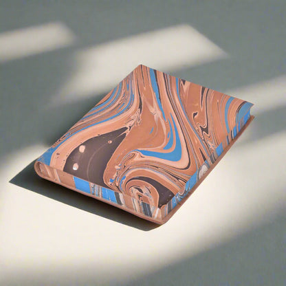 Unique Marbled Leather Journal - Handcrafted 5x7 with Tree-Free Paper